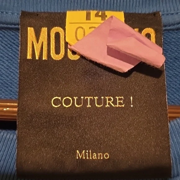 Moschino Blue Sweatshirt with Textured Front - Picture 7 of 11